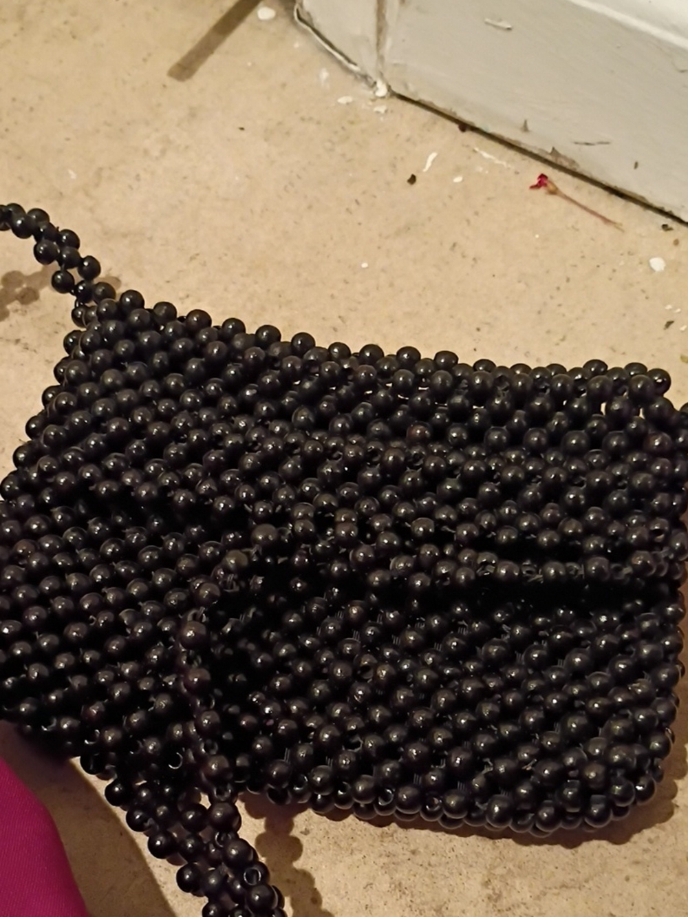 Black Beaded Crossbody Bag - Stylish Evening Handbag